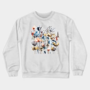 Abstract ink wildlfowers meadow 2 Crewneck Sweatshirt